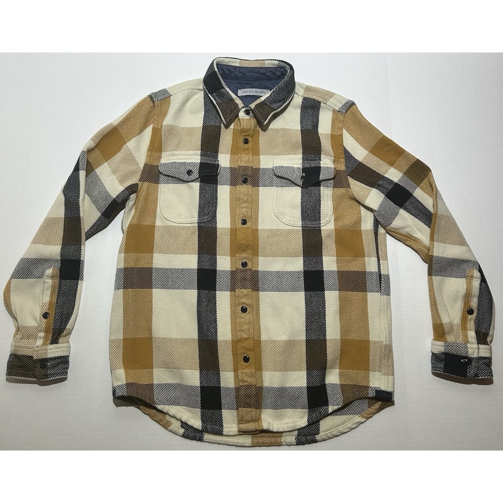 Outerknown Blanket Shirt Men Medium Flannel Cotton Twill Long Sleeve Button Up